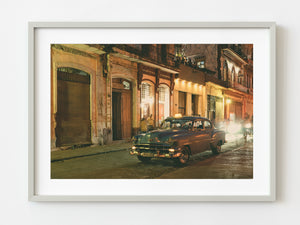 Nighttime Bustle in Old Havana District Brings Streets to Life | Photo Art Print fine art photographic print