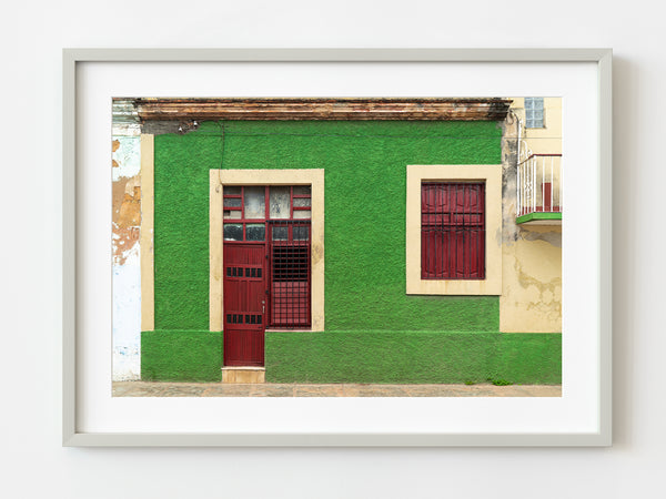 Odd green wall and door in Santa Marta house | Photo Art Print fine art photographic print