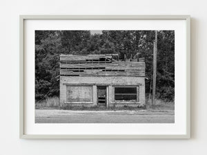 Old brick store abandoned in rural USA | Photo Art Print fine art photographic print