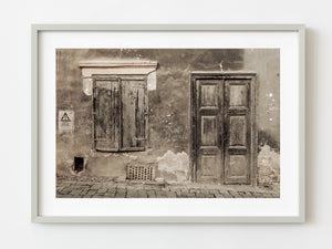 Old decaying Romanian door and window | Photo Art Print fine art photographic print