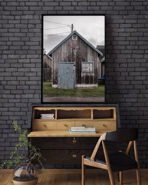 Old fishing shed with blue door in PEI Canada | Photo Art Print fine art photographic print