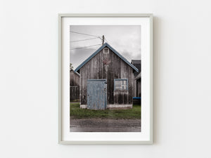Old fishing shed with blue door in PEI Canada | Photo Art Print fine art photographic print