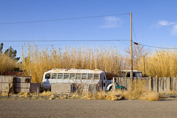 Old school bus converted Keeler California | Photo Art Print fine art photographic print