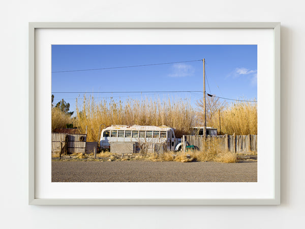 Old school bus converted Keeler California | Photo Art Print fine art photographic print