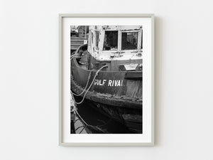 Old well used tug boat in the waters of British Columbia | Photo Art Print fine art photographic print