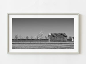 Ontario farm buildings with wind turbines | Photo Art Print fine art photographic print