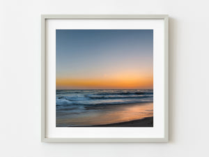 Orange glow over California coast ocean | Photo Art Print fine art photographic print