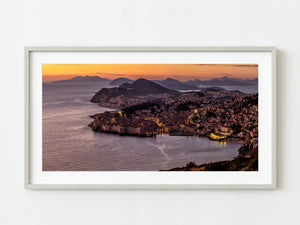 Panorama of the old city of Dubrovnik at sunset | Photo Art Print fine art photographic print