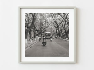 People traveling down a residential street in Beijing China | Photo Art Print fine art photographic print