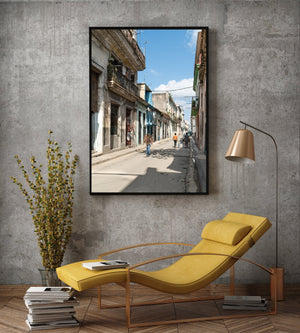 People walking on typical Havana Cuba street | Photo Art Print fine art photographic print