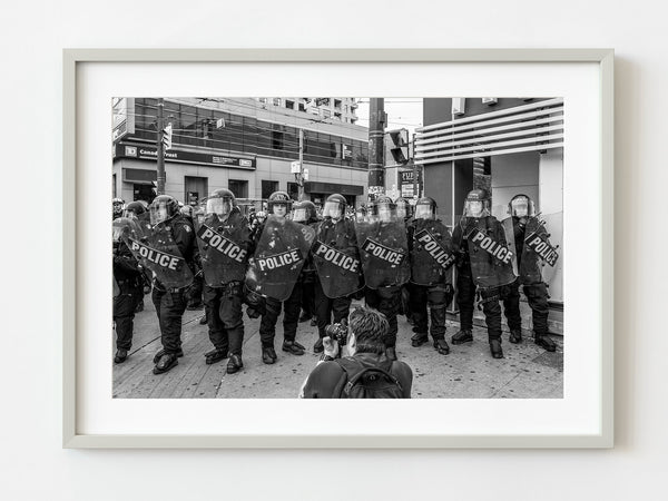 Police in riot gear being photographed at G20 Summit | Photo Art Print fine art photographic print