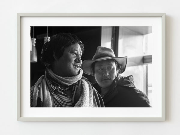 Portrait of two Tibetan men in warm clothing | Photo Art Print fine art photographic print