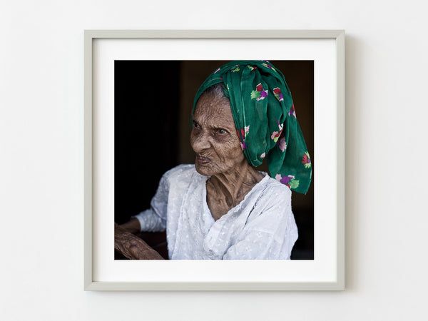 Priceless expression portrait from funny old lady India | Photo Art Print fine art photographic print