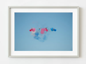 Red Arrows RAF aerobatic fly team with colourful smoke | Photo Art Print fine art photographic print