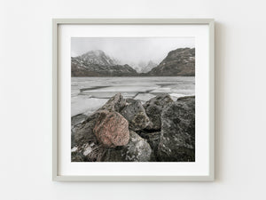 Red granite rock Vikvatnet Lake Norway | Photo Art Print fine art photographic print