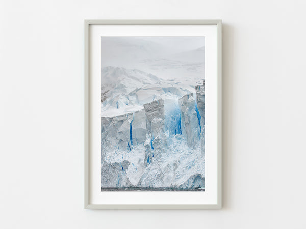 Rugged snow and ice cliffs formations in Antarctica | Photo Art Print fine art photographic print