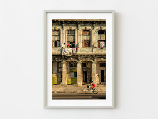 Rundown Havana Harbor front building Cuba | Photo Art Print fine art photographic print