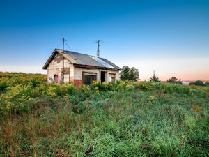 Small single room home abandoned and overgrow | Photo Art Print fine art photographic print
