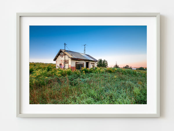 Small single room home abandoned and overgrow | Photo Art Print fine art photographic print