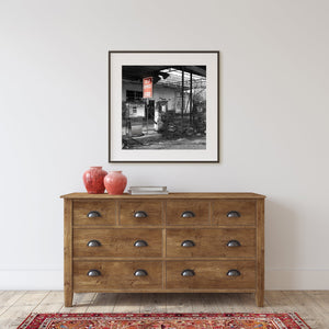 Rusting gas station from Georgia featured as Americana wall art