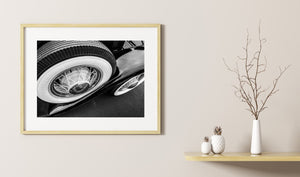 Classic car fender and wheel fine art print