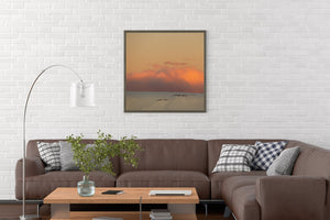 Sunset low clouds over the mountains in Antarctica | Photo Art Print fine art photographic print