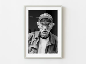 Surprised look on a thin older man in New York | Photo Art Print fine art photographic print