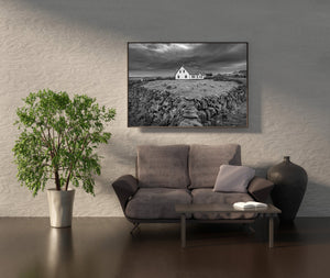 Teardrop stone wall surrounds home in Ireland | Photo Art Print fine art photographic print