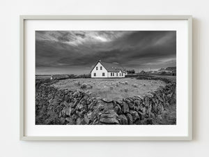 Teardrop stone wall surrounds home in Ireland | Photo Art Print fine art photographic print