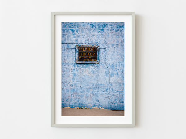 Textured blue wall in Hamilton Indiana | Photo Art Print fine art photographic print