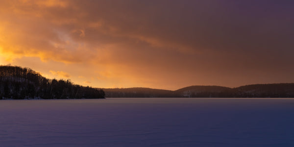 The calm winter sunset in Haliburton Canada | Photo Art Print fine art photographic print
