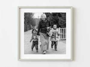 Tibetan woman with her two girls walking | Photo Art Print fine art photographic print