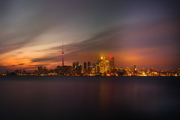 Toronto cityscape view from Wards Island at night | Photo Art Print fine art photographic print