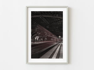 Train zooming past platform Dresden Germany | Photo Art Print fine art photographic print