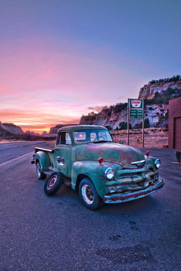 Vintage Truck in Zion National Park, Utah - Scenic Adventure Photo | Photo Art Print fine art photographic print