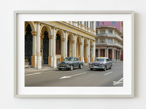 Two classic cars streets of Havana Cuba | Photo Art Print fine art photographic print