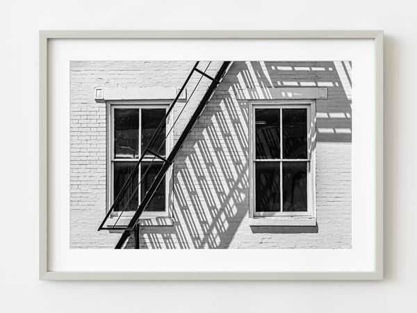 Two old windows with fire escape | Photo Art Print fine art photographic print