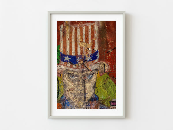 Uncle Sam painted on a distressed wall | Photo Art Print fine art photographic print