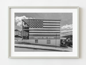 United we stand American flag on side of building | Photo Art Print fine art photographic print