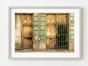 Very worn and aged door in Cuban building | Photo Art Print fine art photographic print