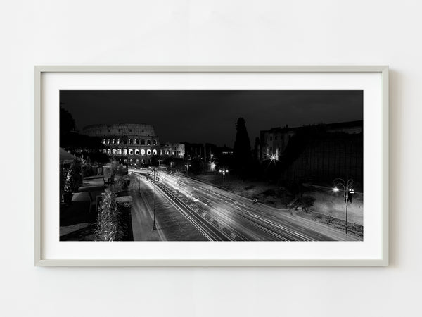 View of the Roman colosseum night traffic | Photo Art Print fine art photographic print