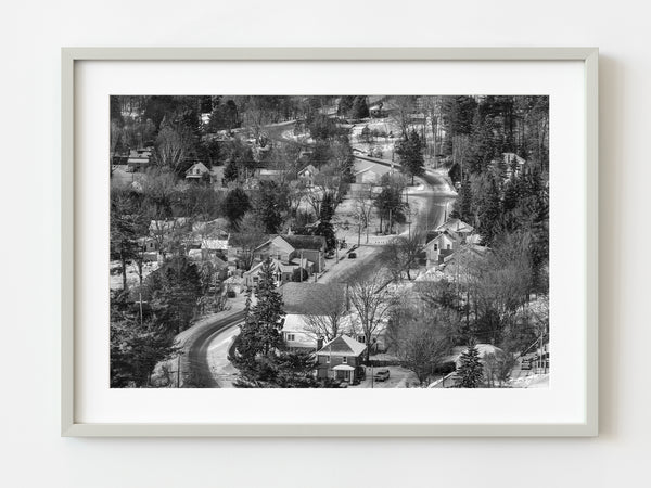 Winding winter road through Haliburton Village | Photo Art Print fine art photographic print