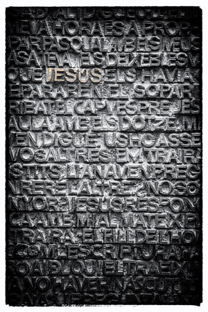 Word artistic plague with word Jesus | Photo Art Print fine art photographic print