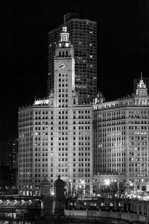 Wrigley Building Chicago at night | Photo Art Print fine art photographic print