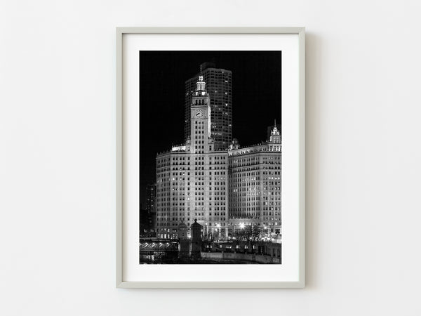 Wrigley Building Chicago at night | Photo Art Print fine art photographic print
